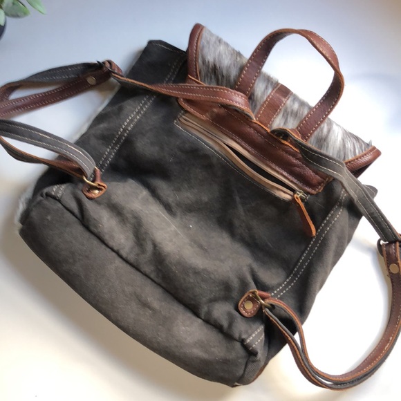 Myra Bag | Rustic Western Canvas Backpack Bag - Picture 5 of 7